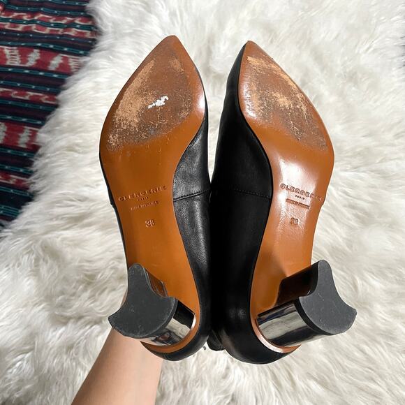 Robert Cleregie Black Leather Sock Ankle Pili Boots Booties Pointy Toe sz 38 - Picture 11 of 13